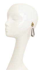 Vintage Sterling Mixed Metal Geo Drop Earrings on mannequin @ Recess LA
