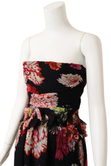 Floral Silk Strapless Gown by Christian Lacroix closeup mannequin @ Recess LA