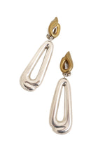 Vintage Sterling Mixed Metal Geo Drop Earrings close @ Recess LA