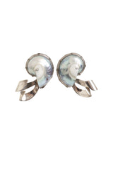 Vintage Sterling Nautilus Shell Earrings @ Recess LA
