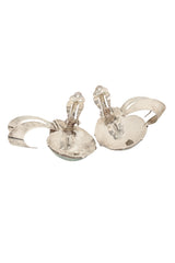 Vintage Sterling Nautilus Shell Earrings backs open @ Recess LA