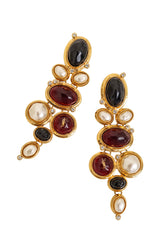 Cabochon Drop Earrings by Yves Saint Laurent closeup @ Recess LA