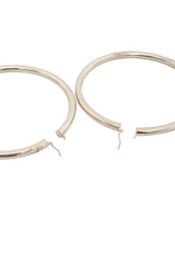 Vintage Sterling Tube Hoop Earrings backs open @ Recess LA