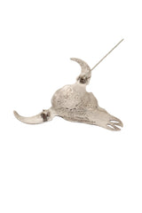 Vintage Elwood Reynolds Sterling Longhorn Skull Brooch pin open @ Recess LA