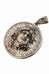 1905 Barber Half Dollar Repousse Coin Pendant close @ Recess LA