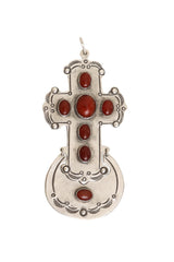 Vintage Al Somers Sterling Carnelian Cross Pendant @ Recess LA
