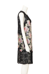 Floral Chainmail Lace Shift Dress by Paco Rabanne side view on mannequin @ Recess LA