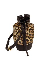 Leopard Print Bucket Bag by Moschino side view @ Recess LA