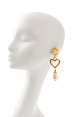 Bijoux Heart Pearl Earrings by Moschino on mannequin @ Recess LA