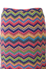Vintage Missoni Chevron Stripe Knit Midi Skirt on mannequin close @ Recess LA