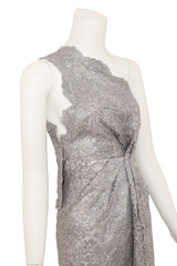 Dsquared2 One-Shoulder Metallic Lace Gown on mannequin fit issues @ Recess LA