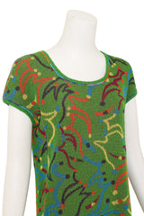 Vintage Missoni Abstract Dancers Knit Tee Dress on mannequin close @ Recess LA