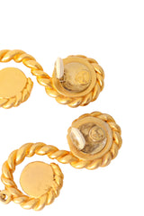 Double pearl twist earrings by Chanel from the 1990 Spring Summer collection back signature @ Recess LA