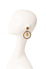 Leather chain hoop earrings by Chanel on mannequin @ Recess LA