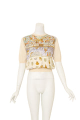 Vintage Hermes "Les Merveilles de la Mer" Silk Knit Top on mannequin @ Recess LA