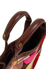 Printed Corduroy Tote Bag by Emilio Pucci handle straps @ Recess LA