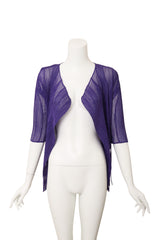 Vintage Pleats Please Issey Miyake Mesh Fringe Cardigan on mannequin @ Recess LA