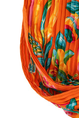 Vintage Celine Pleated Floral Scarf edges @ Recess LA