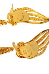 Crystal wing cuff pearl drop filigree earrings by Nadir signature and clips @ Recess LA