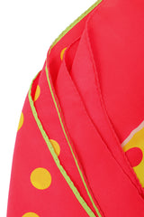 Vintage Gianni Versace Large Polka Dot Paisley Scarf edges @ Recess LA