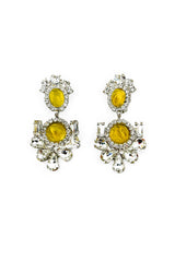 Rhinestone Cabochon Drop Earrings by Moans @recessla