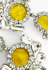 Rhinestone Cabochon Drop Earrings by Moans detail @recessla