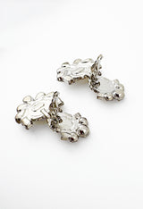 Rhinestone Cabochon Drop Earrings by Moans backs @recessla