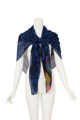 Vintage Gianni Versace Large Sheer Graphic Scarf on mannequin @ Recess LA
