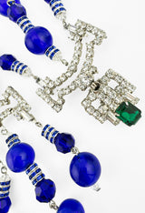 Vintage Moans Rhinestone Glass Bead Drop Earrings detail @recess la