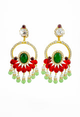 Vintage Moans Maharaja Stone Dangle Earrings front @recess la