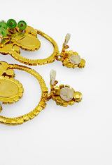 Vintage Moans Maharaja Stone Dangle Earrings back clips open @recess la