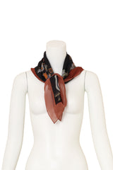 Vintage Gianni Versace Sheer Midnight Floral Scarf on mannequin @ Recess LA