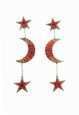 Crystal Star & Moon Drop Earrings by Jean Paul Gaultier @recessla