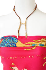 Vintage Hermes Halter Clip Bolo Necklace on mannequin close @ Recess LA