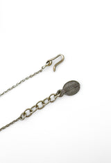 Vintage Jean Paul Gaultier Crystal Star & Moon Drop Necklace hook and signature @recess la