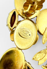 Vintage Zoe Coste Flower Leaf Cabochon Drop Earrings signature @recess la