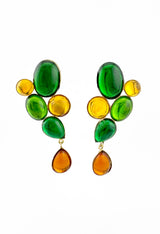 Cabochon Cluster Drop Earrings by Zoe Coste @recessla