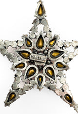 Vintage Jean Paul Gaultier Crystal Star & Moon Drop Necklace cartouche @recess la