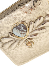 Vintage Manuel Vargo Artisan Silver Heart Stone Bag clasp close @ Recess LA