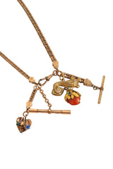 Unsigned Vintage Ecclectic Charm Drop Necklace @ Recess LA closeup of charms