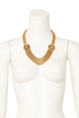 Sagittarius coin gold-tone quad chain necklace by Chanel on mannequin @ Recess LA
