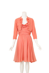 Vintage Terry Allen Beaded Chiffon Dress & Cardigan Set on mannequin @ Recess LA