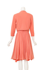 Vintage Terry Allen Beaded Chiffon Dress & Cardigan Set on mannequin back @ Recess LA