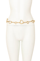 Golden heart link chain belt by Moschino on mannequin @ Recess LA