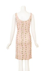 Vintage Artex Beaded Floral Sheath Dress on mannequin back @ Recess LA