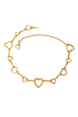 Golden heart link chain belt by Moschino @ Recess LA