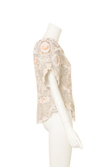 Vintage Arnold Scaasi Beaded Pearl Bridal Top on mannequin side @ Recess LA