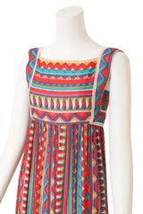 Vintage Bob Mackie Geo Beaded Silk Babydoll Dress on mannequin close @ Recess LA