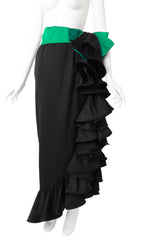silk skirt by Valentino Night on mannequin close ruffle @ Recess LA
