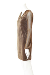 Metallic Gathered Mini Dress by Gucci on mannequin side @ Recess LA